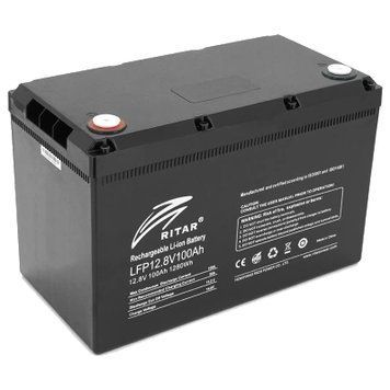 Ritar LiFePO4 12,8V 100Ah 1280Wh Акумуляторна батарея 99-00023407 фото