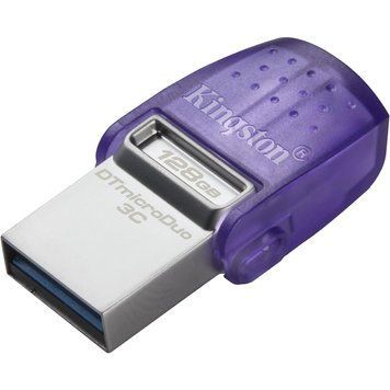 Kingston&nbsp;128GB&nbsp;USB&nbsp;3.2&nbsp;Type-A&nbsp;Gen1&nbsp;+&nbsp;Type-C&nbsp;DT&nbsp;microDuo&nbsp;3C&nbsp;R200MB/s Накопичувач 99-00019835 фото