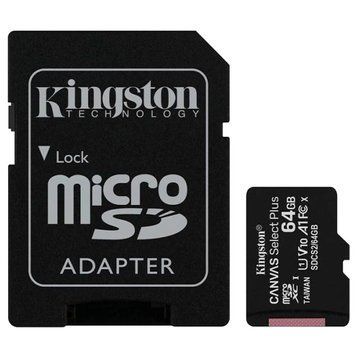 Kingston 64GB microSDXC Canvas Select Plus 100R A1 C10 Card + ADP Карта пам'яті 99-00016336 фото